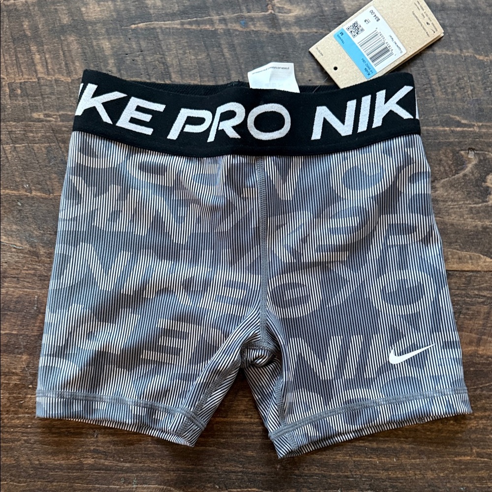 Nike Kids Black and Gray Patterned Shorts